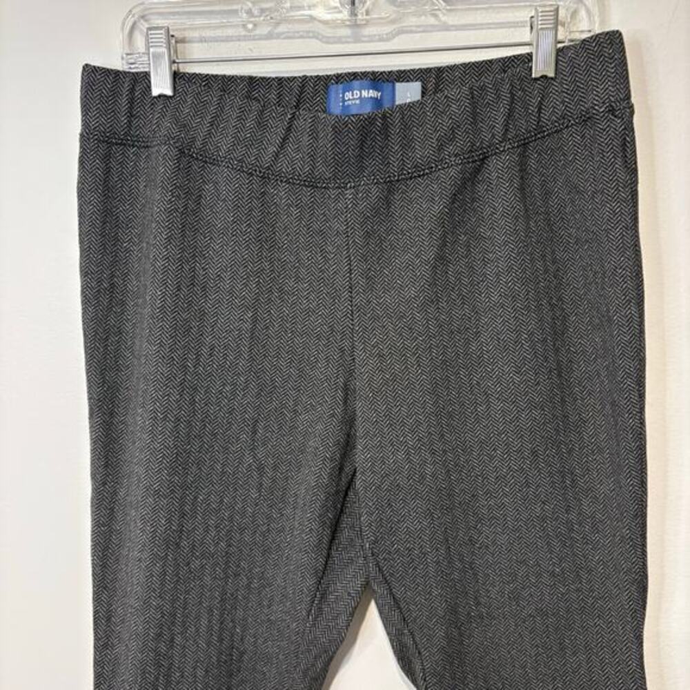 Old Navy Women's Stevie Pants Pull On Pants Elastic Stretch Large Gray Chevron - Picture 6 of 6